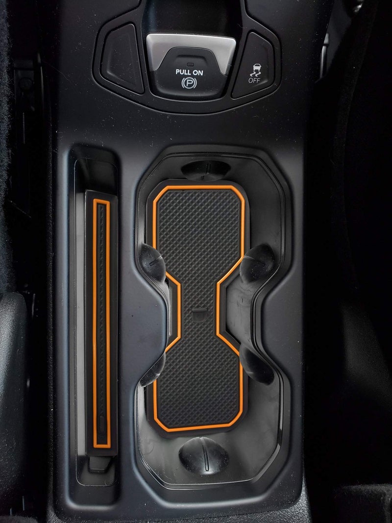 auovo Cup Holder Insert Liner Coaster Anti Dust Mats for Renegade Accessories 2018 2019 2020 2021 2022 2023 Custom Center Console Door Pads 18PCS (White) - Image 4